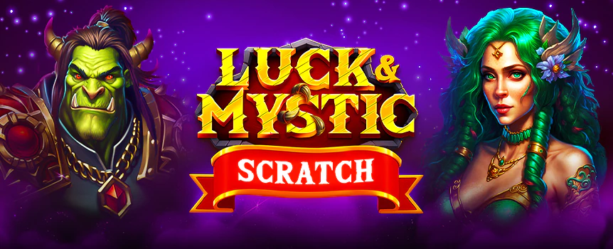 Will your gold coin be lucky enough to reveal matching numbers for winning prizes? Find out when you play the Luck & Mystic Scratch game at Slots.lv.